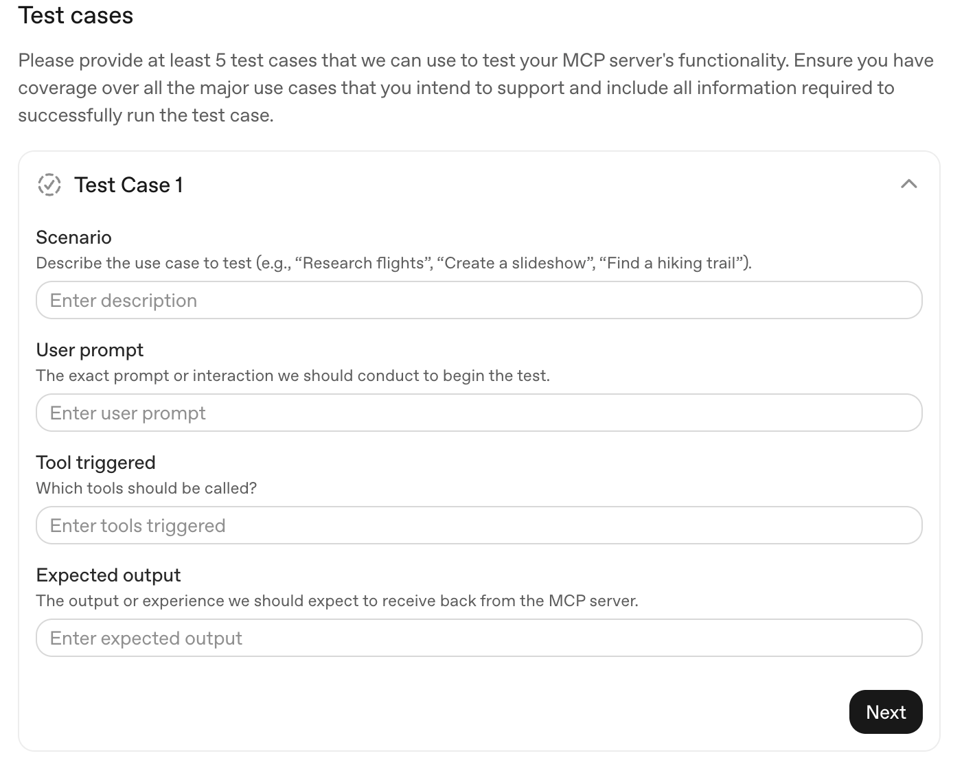 Test Cases Form